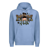 Colony Blue mom of both boys messy bun Premium Hoodie - Zillion Design Studio