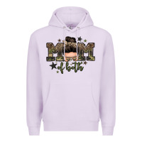 Lilac mom of both boys messy bun Premium Hoodie - Zillion Design Studio