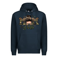 Navy mom of both boys messy bun Premium Hoodie - Zillion Design Studio