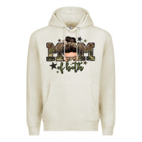 Oatmeal Heather mom of both boys messy bun Premium Hoodie - Zillion Design Studio