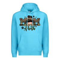 Ocean Blue mom of both boys messy bun Premium Hoodie - Zillion Design Studio