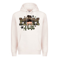 Pale Pink mom of both boys messy bun Premium Hoodie - Zillion Design Studio
