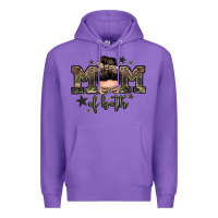 Purple mom of both boys messy bun Premium Hoodie - Zillion Design Studio
