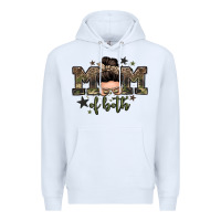White mom of both boys messy bun Premium Hoodie - Zillion Design Studio