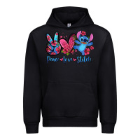 Black peace love stitch Urban Hoodie - Zillion Design Studio