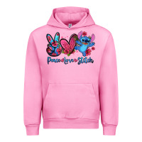 Fuchsia Pink peace love stitch Urban Hoodie - Zillion Design Studio