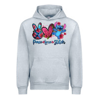 Heather Grey peace love stitch Urban Hoodie - Zillion Design Studio
