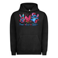 Pigment Black peace love stitch Urban Hoodie - Zillion Design Studio