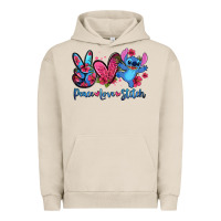 Pigment French Oak peace love stitch Urban Hoodie - Zillion Design Studio