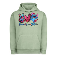 Pigment Oil Green peace love stitch Urban Hoodie - Zillion Design Studio