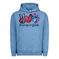 Pigment Pebble Blue peace love stitch Urban Hoodie - Zillion Design Studio