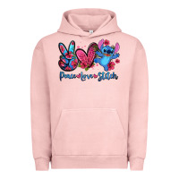 Pigment Salmon peace love stitch Urban Hoodie - Zillion Design Studio