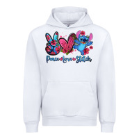 White peace love stitch Urban Hoodie - Zillion Design Studio