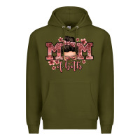 Army Green mom of both messy bun Premium Hoodie - Zillion Design Studio