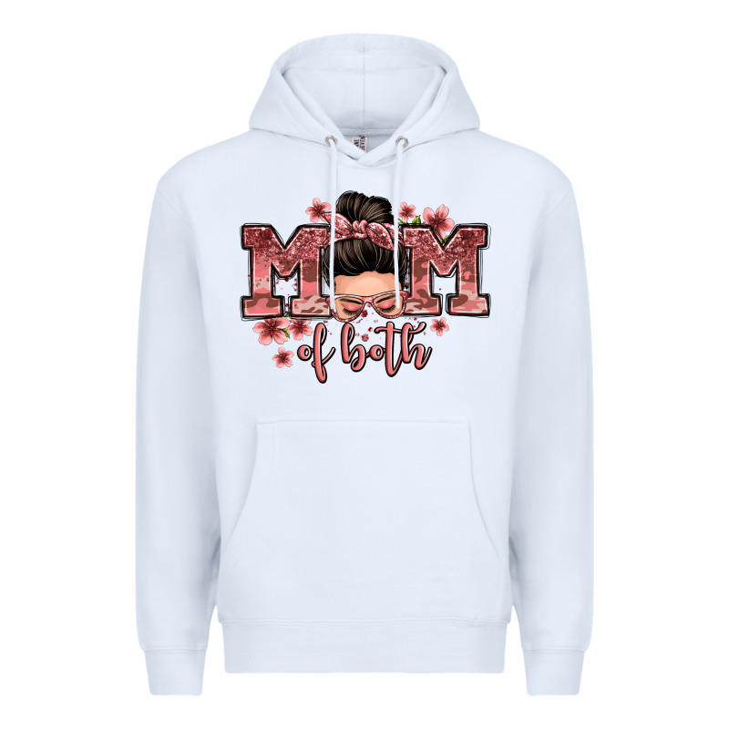 Mom Of Both Messy Bun Premium Hoodie by Zillion Design Studio | Teevron