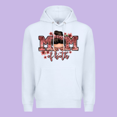 Mom Of Both Messy Bun Premium Hoodie Designed By Zillion Design Studio
