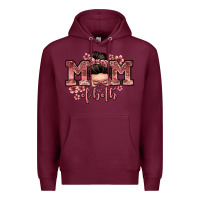Burgundy mom of both messy bun Premium Hoodie - Zillion Design Studio