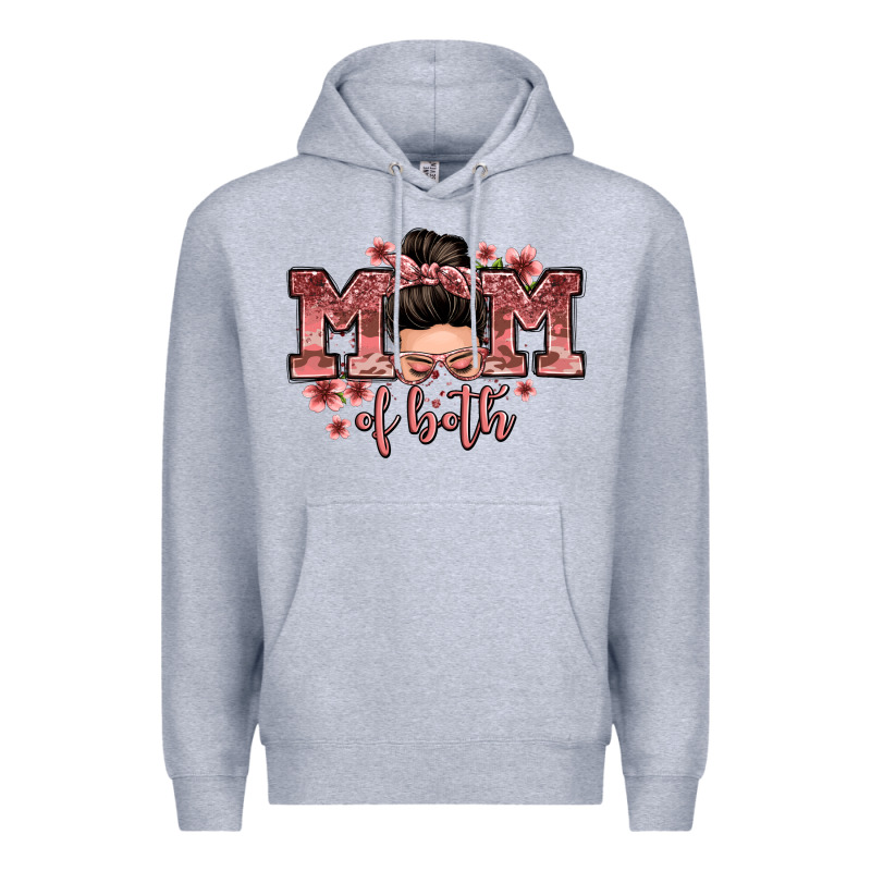 Mom Of Both Messy Bun Premium Hoodie by Zillion Design Studio | Teevron
