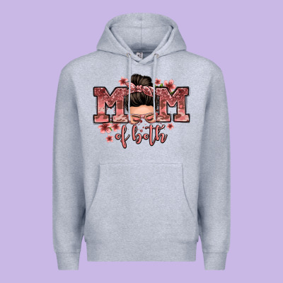 Mom Of Both Messy Bun Premium Hoodie Designed By Zillion Design Studio