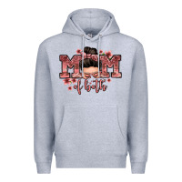 Heather Grey mom of both messy bun Premium Hoodie - Zillion Design Studio