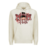 Oatmeal Heather mom of both messy bun Premium Hoodie - Zillion Design Studio