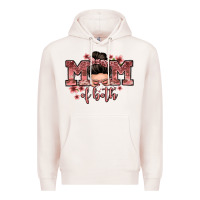 Pale Pink mom of both messy bun Premium Hoodie - Zillion Design Studio