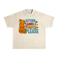 Sandshell Autumn leaves and pumpkin please Urban Heavy Tee - Artiststas