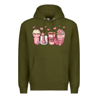 Army Green mother's day floral coffee cups Premium Hoodie - Zillion Design Studio