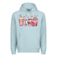 Blue Mist mother's day floral coffee cups Premium Hoodie - Zillion Design Studio