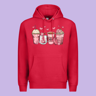 Mother's Day Floral Coffee Cups Premium Hoodie Designed By Zillion Design Studio