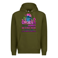 Army Green ohana means family Premium Hoodie - Zillion Design Studio