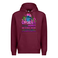 Burgundy ohana means family Premium Hoodie - Zillion Design Studio