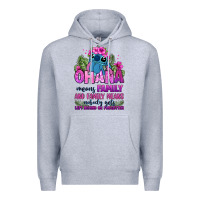 Heather Grey ohana means family Premium Hoodie - Zillion Design Studio
