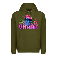 Army Green ohana stitch Premium Hoodie - Zillion Design Studio