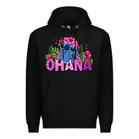 Black ohana stitch Premium Hoodie - Zillion Design Studio