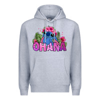 Heather Grey ohana stitch Premium Hoodie - Zillion Design Studio