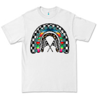 White Racing Rainbow Premium Tee - CowhideDigitalArt
