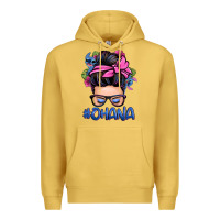 Antique Gold ohana stitch messy bun Premium Hoodie - Zillion Design Studio
