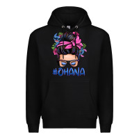 Black ohana stitch messy bun Premium Hoodie - Zillion Design Studio