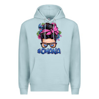 Blue Mist ohana stitch messy bun Premium Hoodie - Zillion Design Studio