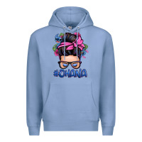 Colony Blue ohana stitch messy bun Premium Hoodie - Zillion Design Studio