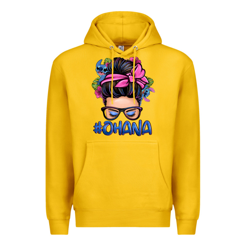 Ohana Stitch Messy Bun Premium Hoodie by Zillion Design Studio | Teevron