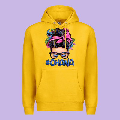 Ohana Stitch Messy Bun Premium Hoodie Designed By Zillion Design Studio