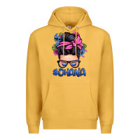 Mustard ohana stitch messy bun Premium Hoodie - Zillion Design Studio