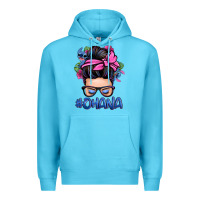 Ocean Blue ohana stitch messy bun Premium Hoodie - Zillion Design Studio