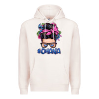 Pale Pink ohana stitch messy bun Premium Hoodie - Zillion Design Studio