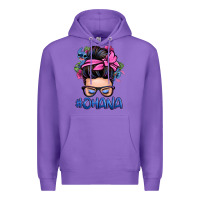 Purple ohana stitch messy bun Premium Hoodie - Zillion Design Studio