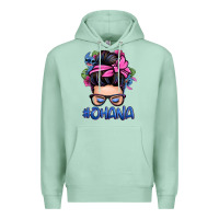 Seafoam ohana stitch messy bun Premium Hoodie - Zillion Design Studio