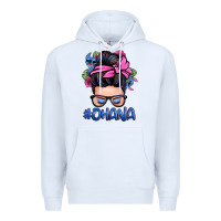 White ohana stitch messy bun Premium Hoodie - Zillion Design Studio