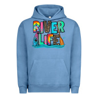 Pigment Pebble Blue river life kayaking Urban Hoodie - Zillion Design Studio